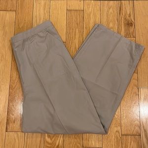 Coldwater Creek Light Gray Taupe High Waisted Cotton Pants Size L